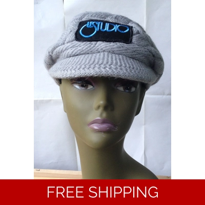 Grey Woman Winter Cap W & B Front Logo